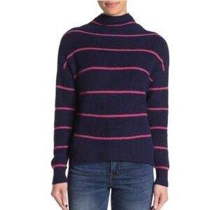 NWT Abound Striped Mock Neck Ribbed Knit Sweater Size Medium